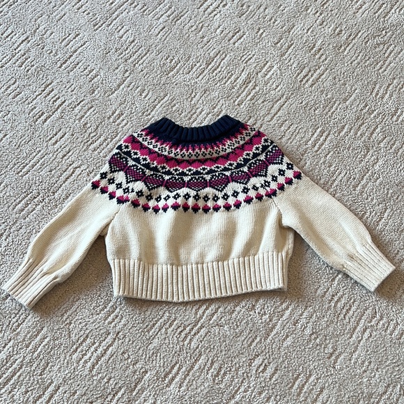 Gap baby girl heart fairisle cream sweater - Picture 7 of 8
